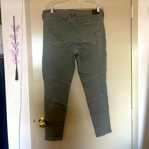 Olive Textured Skinny Jeans